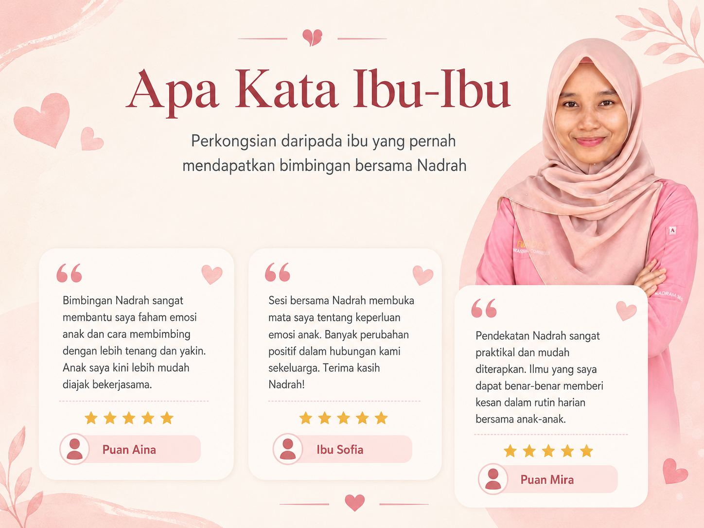 Apa kata ibu-ibu tentang bimbingan Nadrah